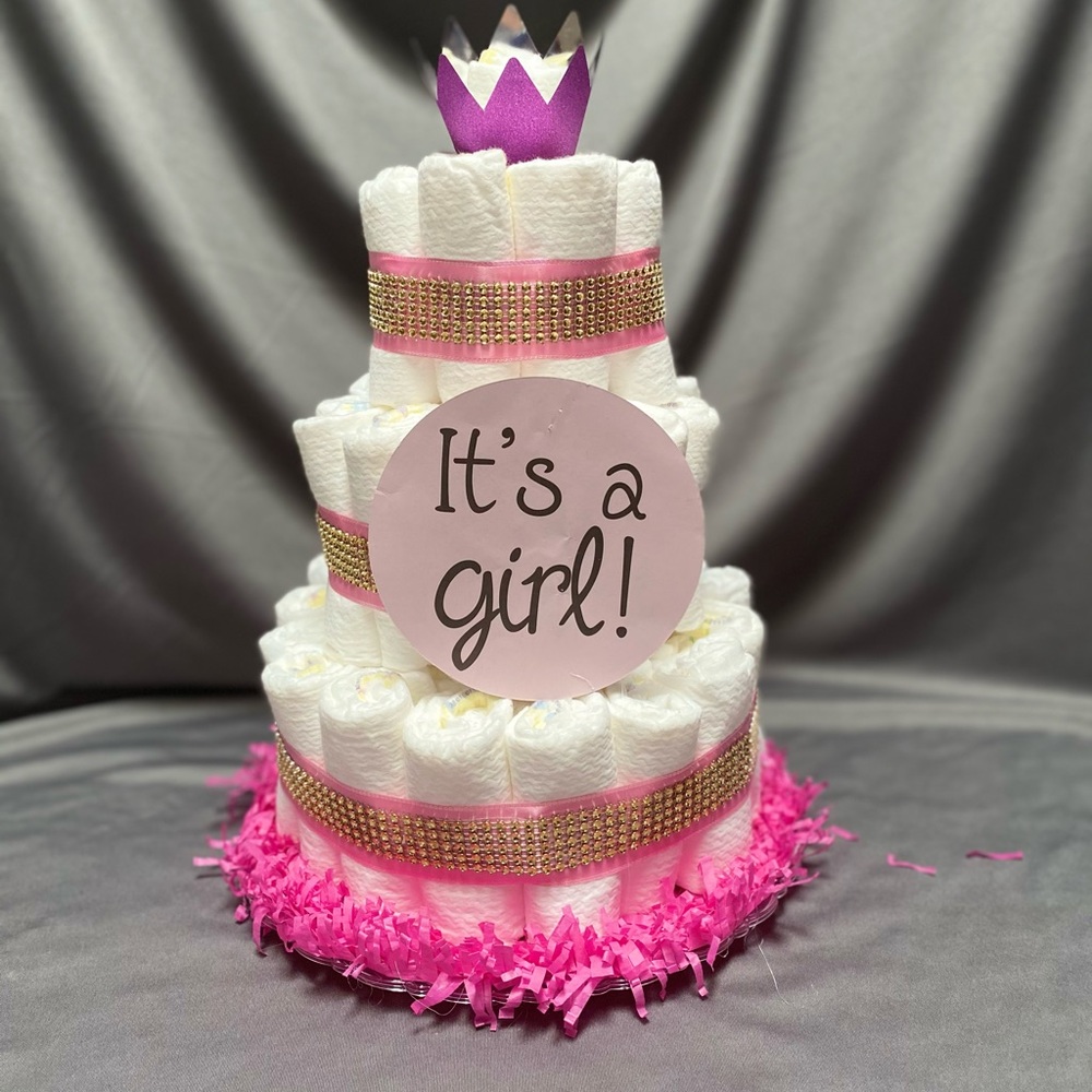 Baby girl diaper cake